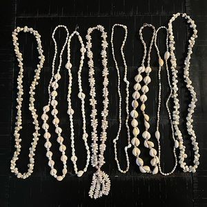 Hawaiian shell necklaces.